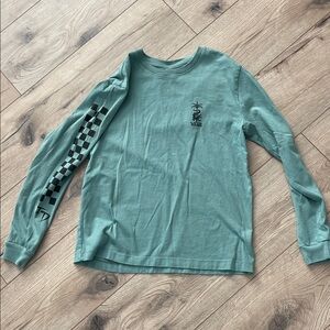 Vans Kids small or adult Long Sleeve Tee - Teal with Black Accents